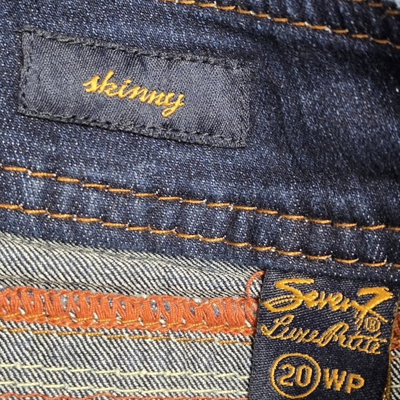 Seven 7 Luxe Petite 20WP Skinny Stretch Jeans 5 Pocket Zipper Fly - Picture 4 of 5